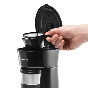 Starfrit - Cafetière à Portion Individuelle, Base antidérapante, Compact, Noir - Simple Boutique
