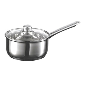 Starfrit - Casserole Everyday Basix avec Couvercle en Verre, Capacité de 1.6 Litre, Acier Inoxydable - Simple Boutique