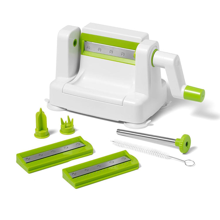 Starfrit - Coupe Fruits et Légumes en Ruban, 3 Lames Interchangeables, Pieds Antidérapents, Vert - Simple Boutique