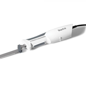 Starfrit - Couteau Électrique avec Lames Décalées en Acier Inoxydable, Blanc - Simple Boutique