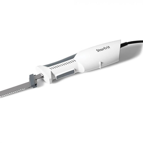 Starfrit - Couteau Électrique avec Lames Décalées en Acier Inoxydable, Blanc