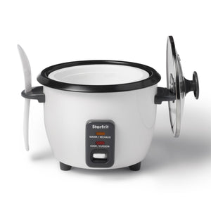 Starfrit - Cuiseur à Riz Électrique avec Revêtement en Céramique, Capacité de 6 Tasses, Blanc - Simple Boutique