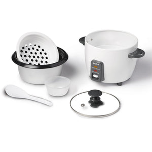 Starfrit - Cuiseur à Riz Électrique avec Revêtement en Céramique, Capacité de 6 Tasses, Blanc - Simple Boutique