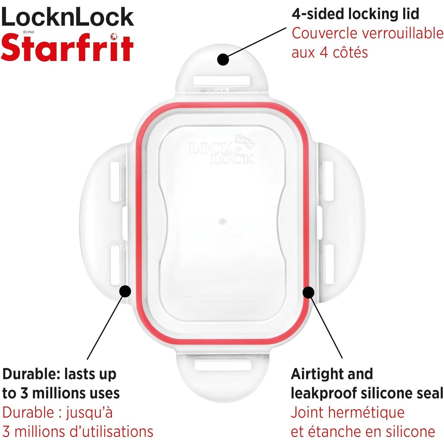 Starfrit - Ensemble de 2 Contenants pour Bacon LocknLock, Capacité de 1.6 Litre, Bleu - Simple Boutique