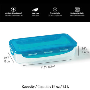 Starfrit - Ensemble de 2 Contenants pour Bacon LocknLock, Capacité de 1.6 Litre, Bleu - Simple Boutique