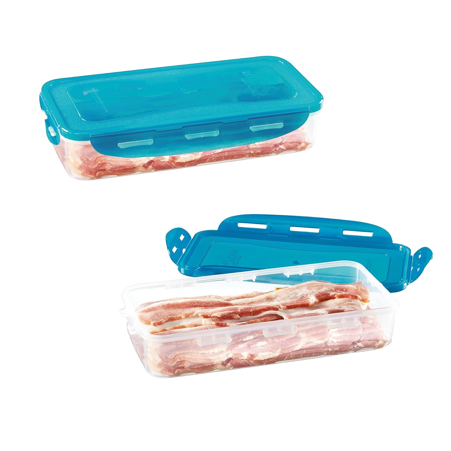 Starfrit - Ensemble de 2 Contenants pour Bacon LocknLock, Capacité de 1.6 Litre, Bleu - Simple Boutique