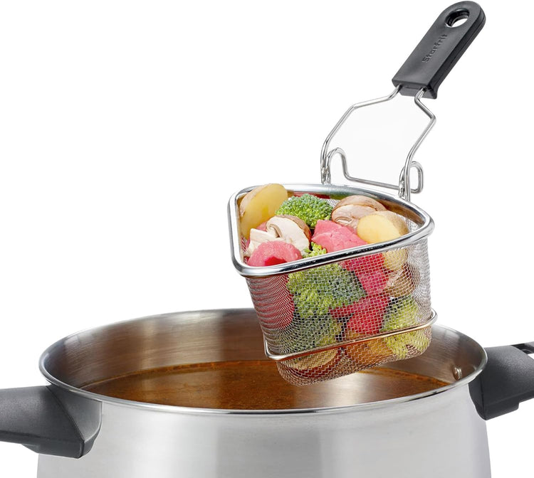 Starfrit - Ensemble de 2 Grands Paniers de Cuisson pour Fondue en Acier Inoxydable, Capacité de 400ml - Simple Boutique