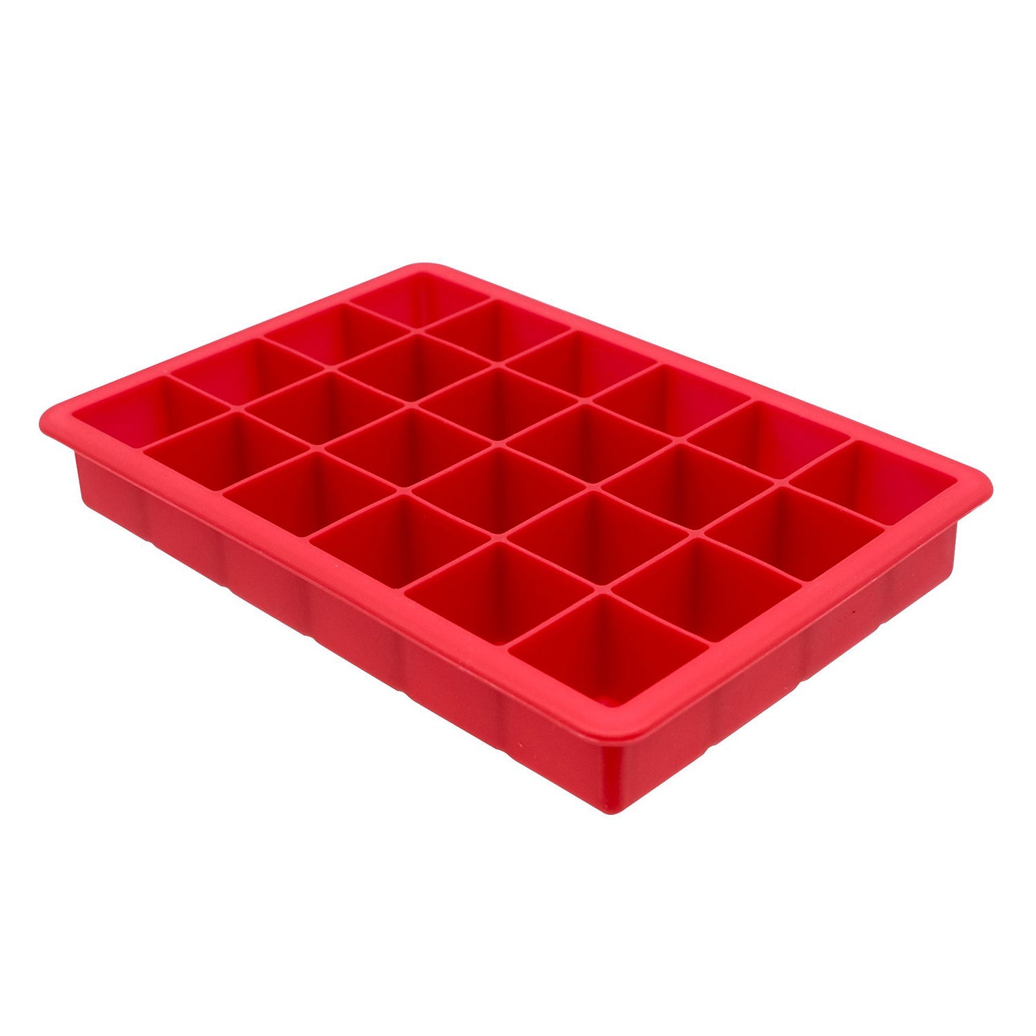 Starfrit - Ensemble de 2 Moules à Glaçon en Silicone Souple, Capacité de 24 Cubes, Rouge - Simple Boutique