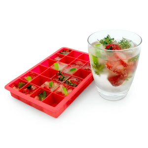 Starfrit - Ensemble de 2 Moules à Glaçon en Silicone Souple, Capacité de 24 Cubes, Rouge - Simple Boutique