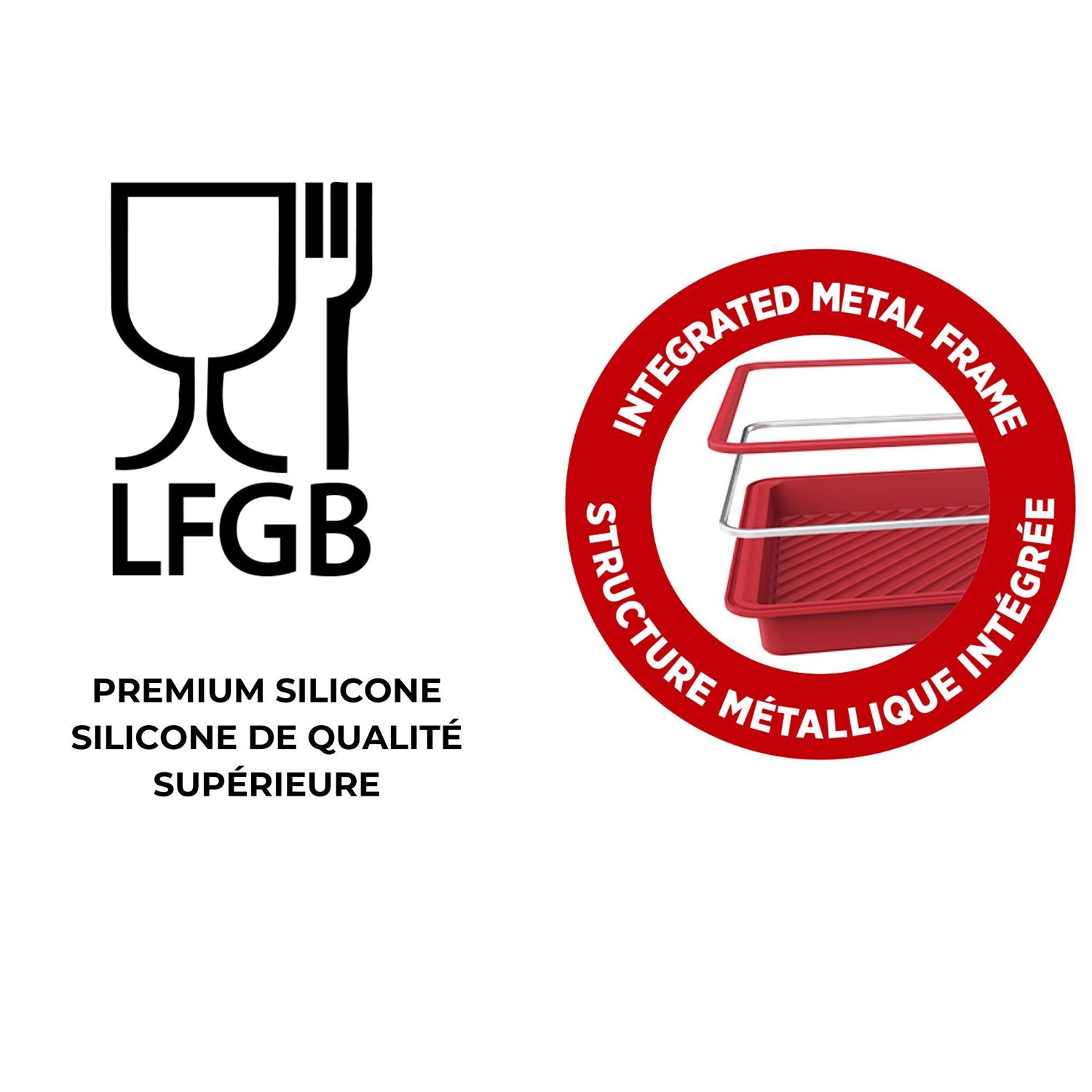 Starfrit - Ensemble de 2 Plats de Cuisson en Silicone Souple, Va au Lave-Vaiselle, Rouge - Simple Boutique