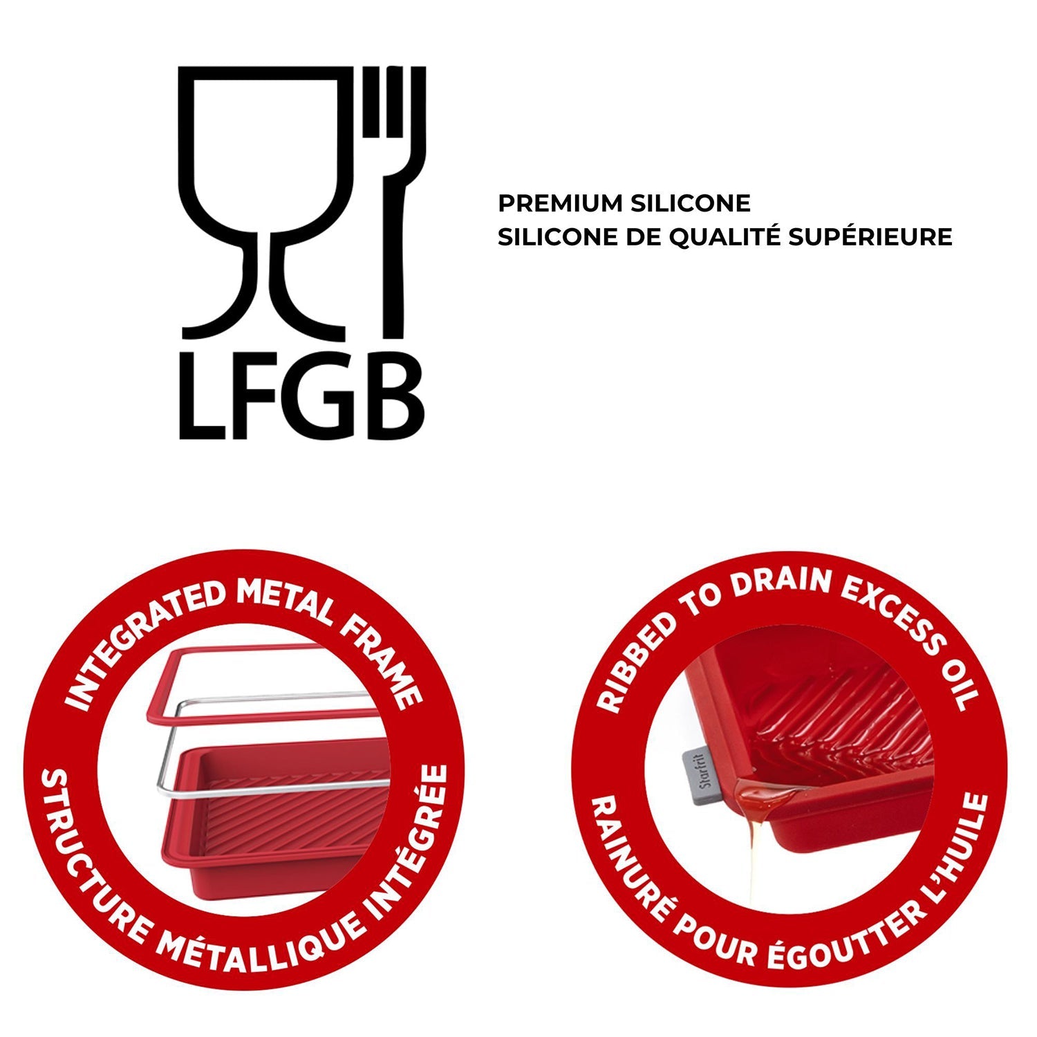 Starfrit - Ensemble de 2 Plats de Cuisson en Silicone Souple, Va au Lave-Vaiselle, Rouge - Simple Boutique