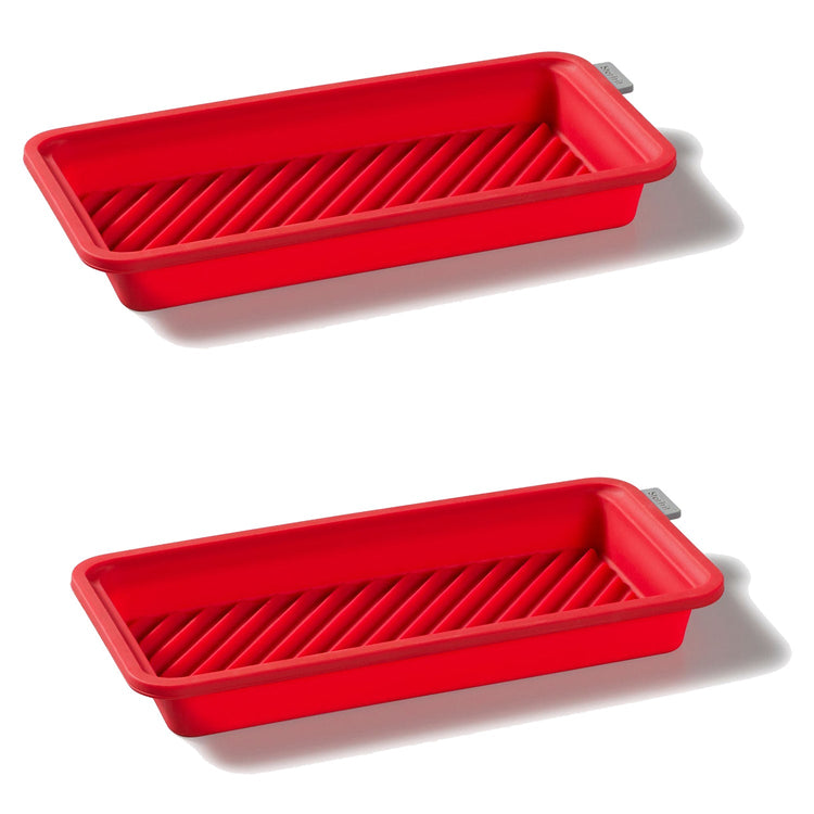 Starfrit - Ensemble de 2 Plats de Cuisson en Silicone Souple, Va au Lave-Vaiselle, Rouge - Simple Boutique