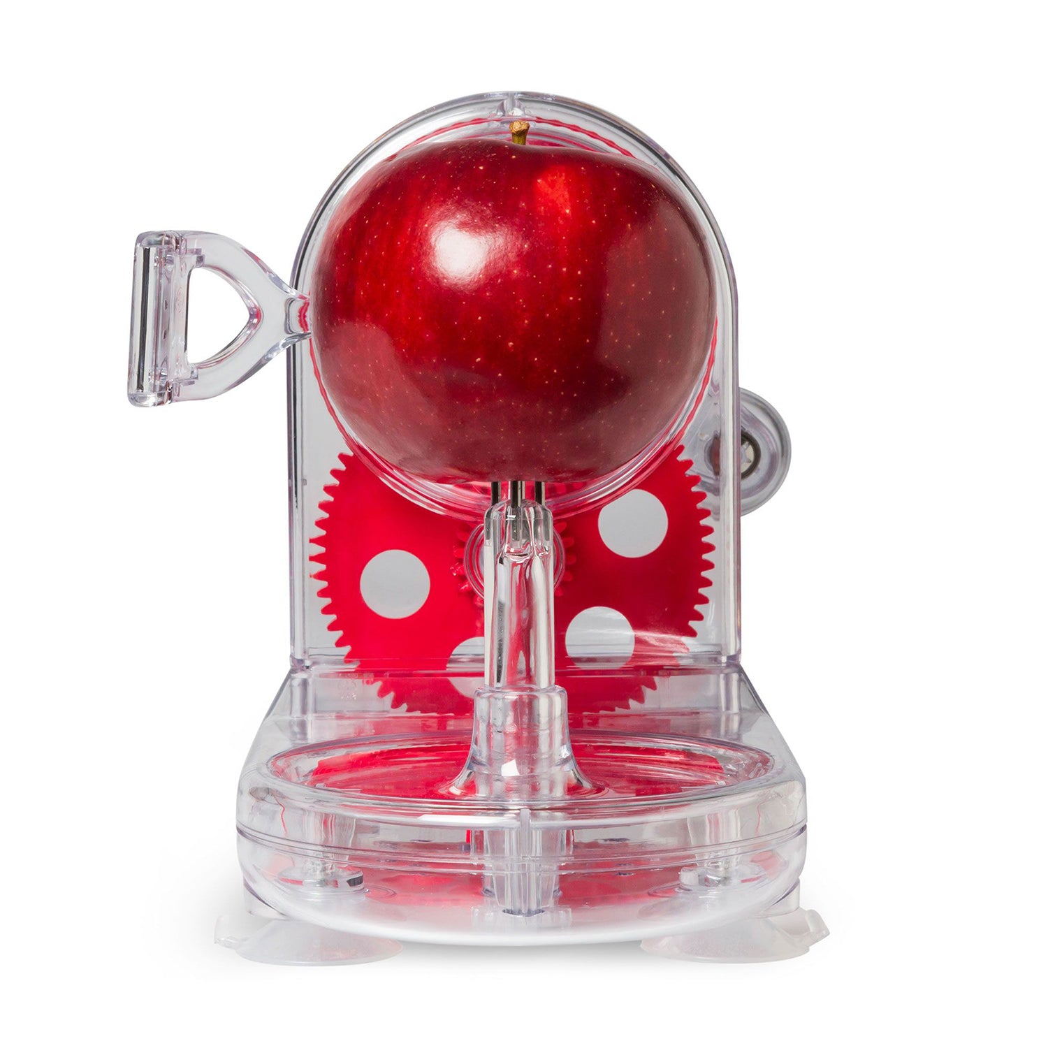 Starfrit - Éplucheur de Pomme Pro Peeler, Base à Succion Antidérapante, Rouge - Simple Boutique