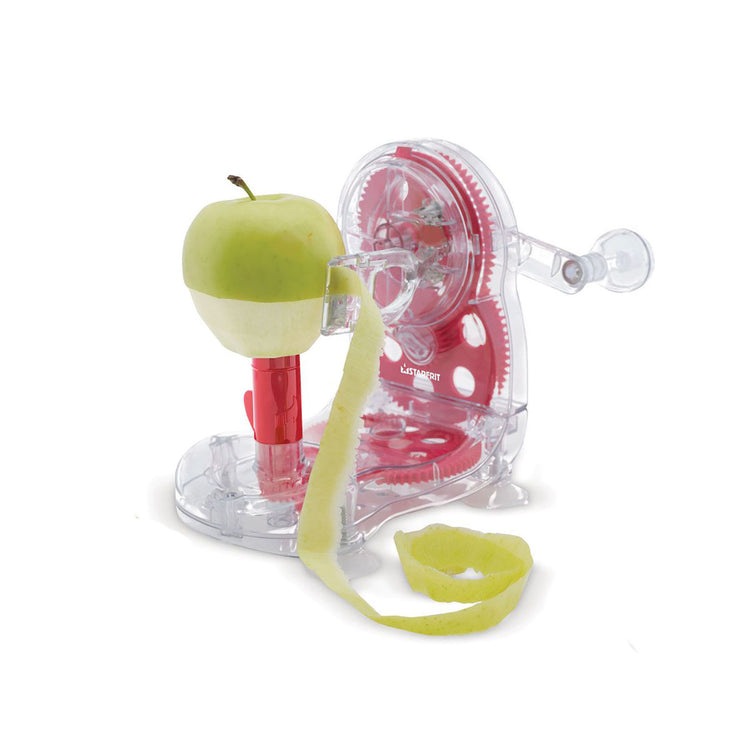 Starfrit - Éplucheur de Pomme Pro Peeler, Base à Succion Antidérapante, Rouge - Simple Boutique