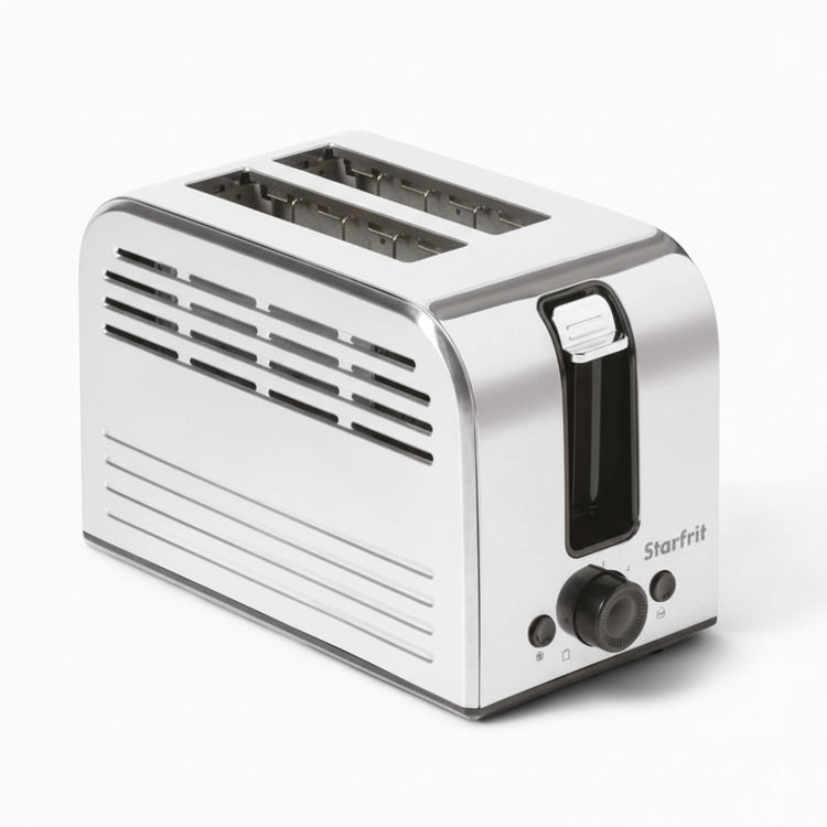 Starfrit Essentials – Grille-pain 2 Tranches, 750 W, Fentes Auto-ajustables, Fonctions Décongeler / Réchauffer / Annuler - Simple Boutique