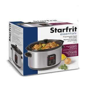 Starfrit Essentials – Mijoteuse Numérique Programmable 6,5 QT (6,1 L) – Céramique Amovible, 320 W, Acier Inoxydable - Simple Boutique
