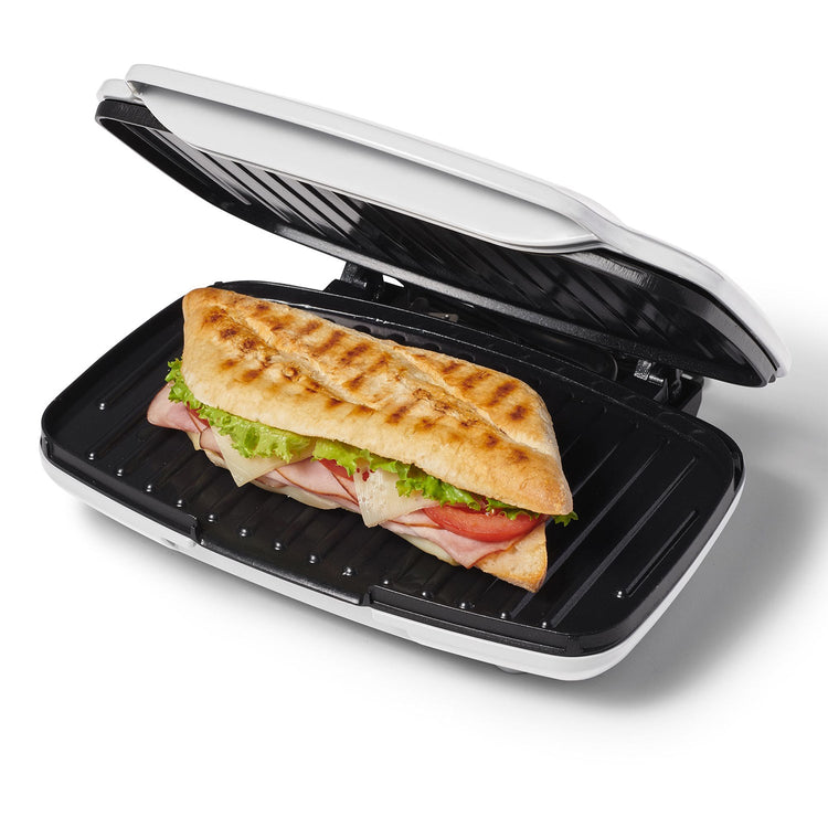 Starfrit - Gril et Presse à Panini avec Surface de Cuisson en Céramique Antiadhésive, 1000 Watts, Blanc - Simple Boutique