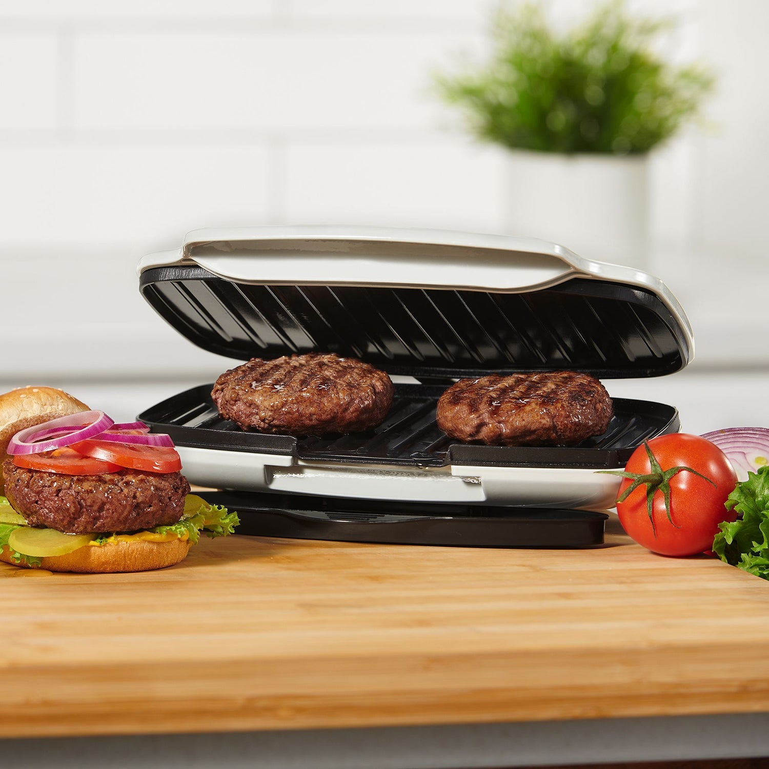 Starfrit - Gril et Presse à Panini avec Surface de Cuisson en Céramique Antiadhésive, 1000 Watts, Blanc - Simple Boutique