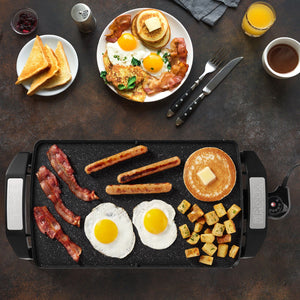 Starfrit - Grill de Cuisson Électrique The Rock Avec Plaque Réversible, 1500 Watts, Noir - Simple Boutique