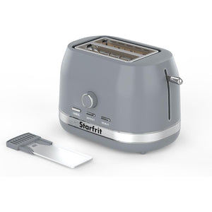 Starfrit - Grille-Pain 2 Tranches, 7 Niveaux de Brunissage, 850 Watts, Gris - Simple Boutique