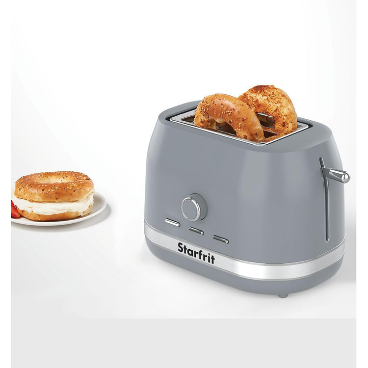 Starfrit - Grille-Pain 2 Tranches, 7 Niveaux de Brunissage, 850 Watts, Gris - Simple Boutique