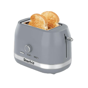 Starfrit - Grille-Pain 2 Tranches, 7 Niveaux de Brunissage, 850 Watts, Gris - Simple Boutique
