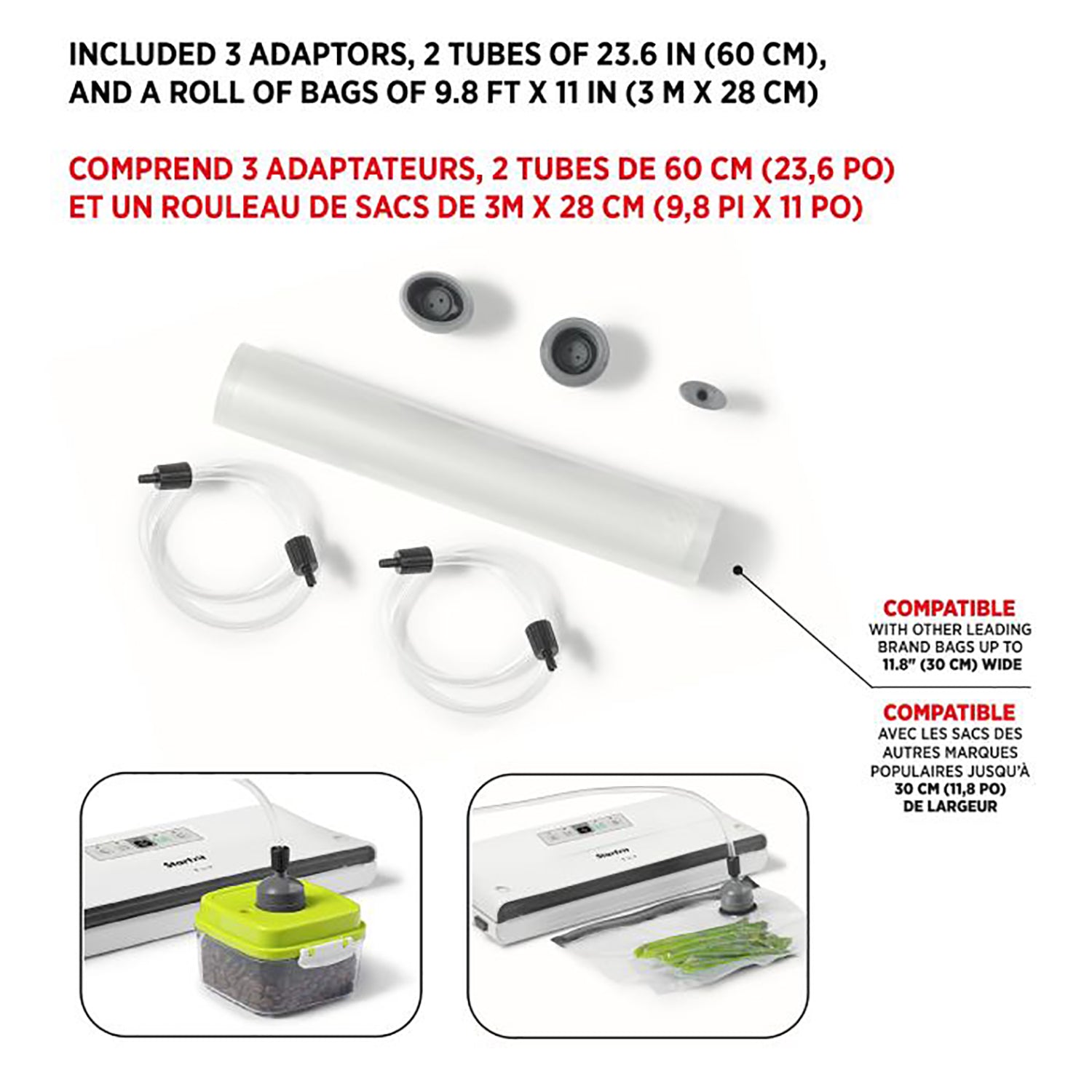 Starfrit - Machine à Emballer Sous-Vide pour Aliment, Comprend 1 Rouleau de Sac, Blanc - Simple Boutique