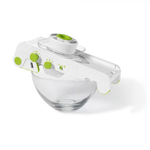 Starfrit - Mandoline PRO à Cubes, 4 Lames et Râpes Interchangeables, Pieds Antidérapants, Vert - Simple Boutique