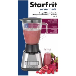 Starfrit - Mélangeur Vertical avec Lames en Acier Inoxydable, Capacité de 1.5 Litre, 500 Watts - Simple Boutique