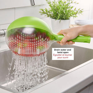 Starfrit - Passoire Globe avec Vidange Facile, Capacité de 3 Tasses, Lavable au Lave-Vaiselle, Vert - Simple Boutique