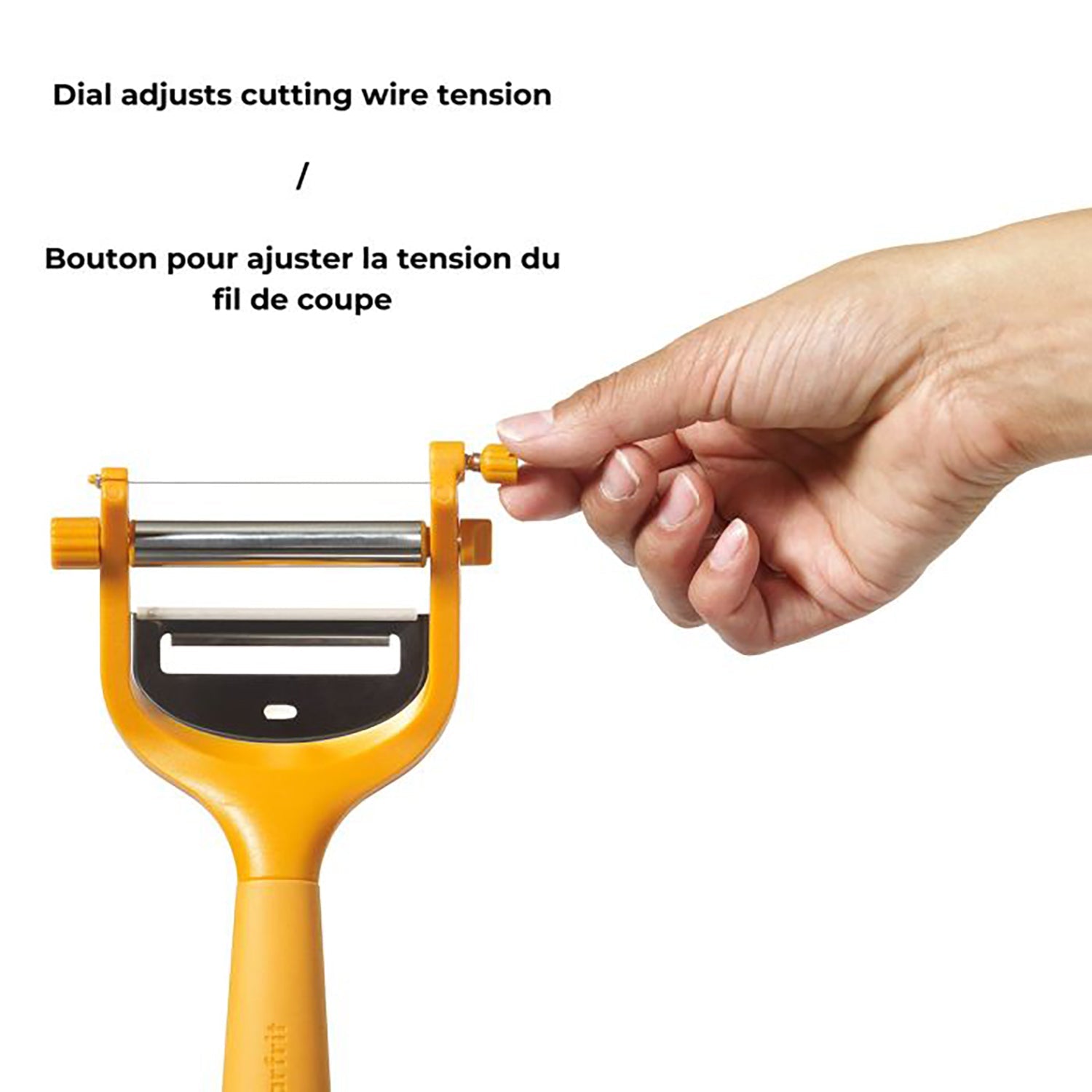 Starfrit - Tranche-Fromage Ajustable 2 en 1, Plaque en Acier Inoxydable, Va au Lave-Vaiselle, Orange - Simple Boutique