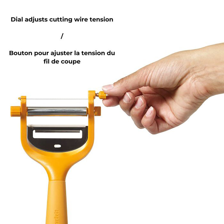 Starfrit - Tranche-Fromage Ajustable 2 en 1, Plaque en Acier Inoxydable, Va au Lave-Vaiselle, Orange - Simple Boutique