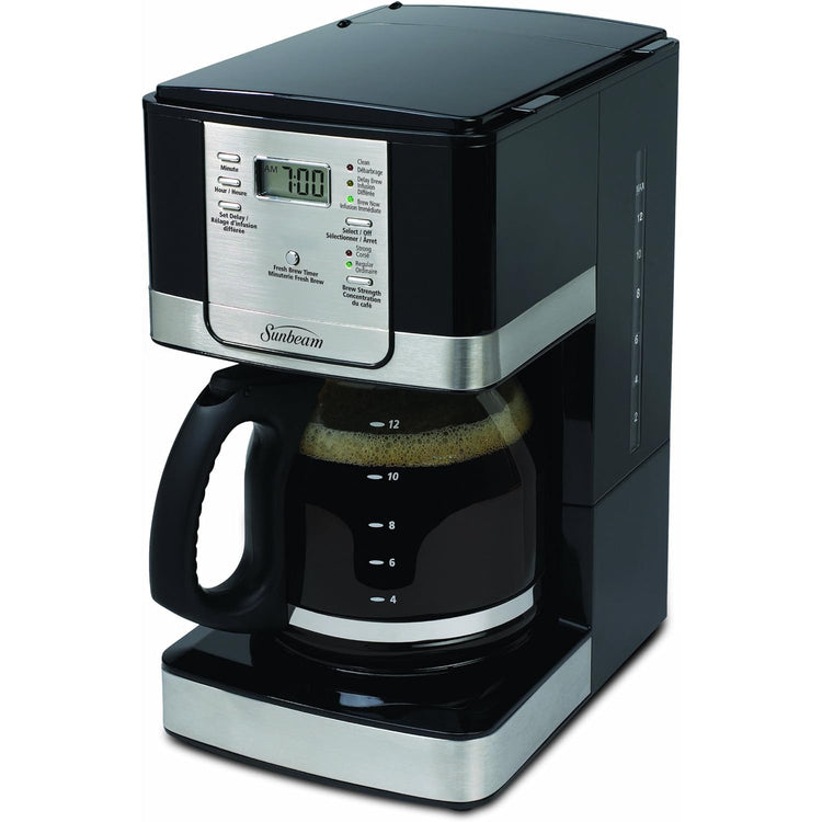 Sunbeam - Cafetière 12 Tasses Programmable, Fonction Pause N Serve, Noir - Simple Boutique