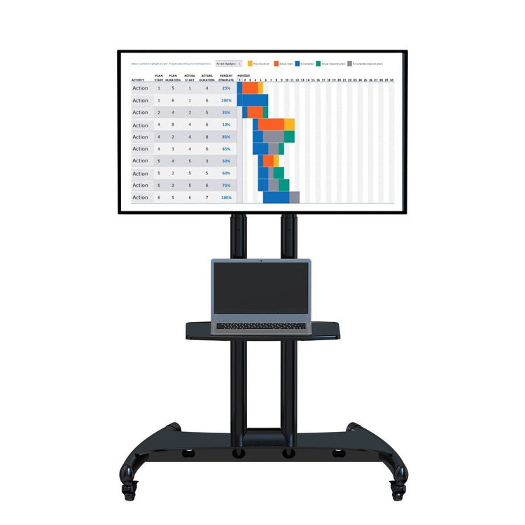 Support TV Portatif Sur Roulettes Ajustable En Hauteur LED PLASMA LCD 32" À 65" - Simple Boutique
