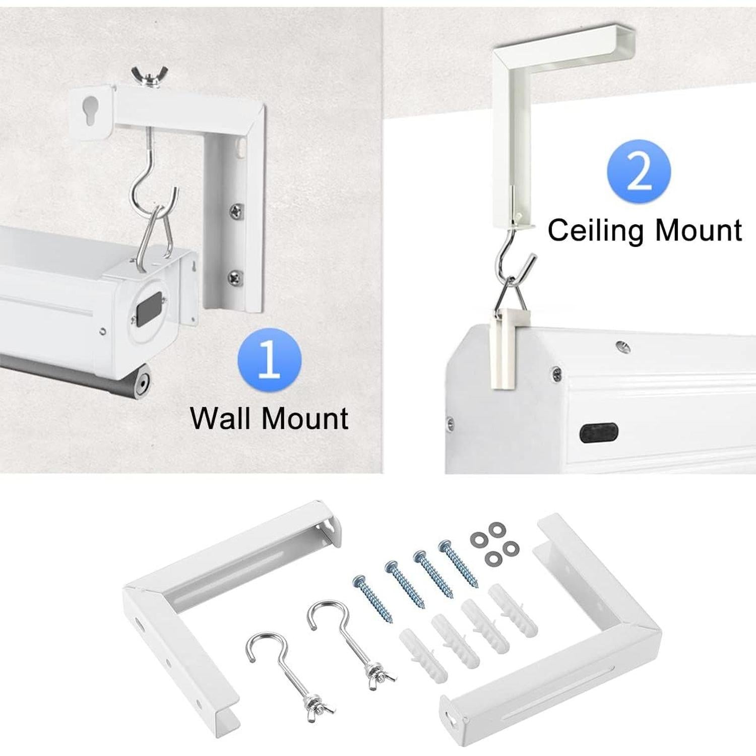 Supports Muraux Universels en L pour Écran de Projecteur – Paire de 6" Ajustables, Capacité 30 kg, Acier Robuste, Blanc - Simple Boutique