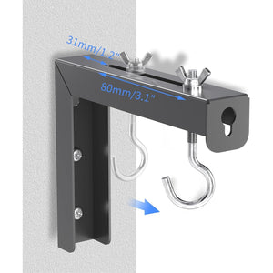 Supports Muraux Universels en L pour Écran de Projecteur – Paire de 6" Ajustables, Capacité 30 kg, Acier Robuste, Noir - Simple Boutique