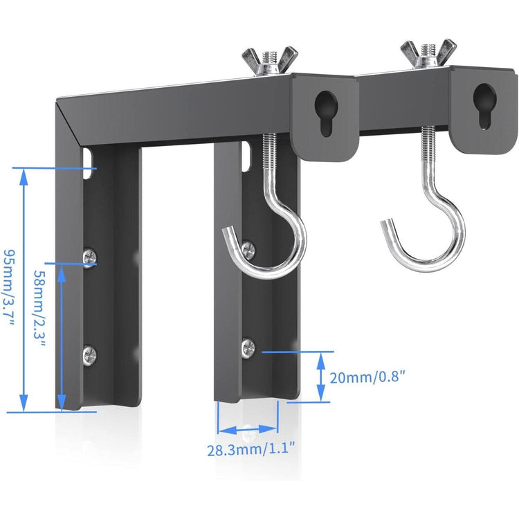 Supports Muraux Universels en L pour Écran de Projecteur – Paire de 6" Ajustables, Capacité 30 kg, Acier Robuste, Noir - Simple Boutique