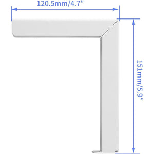 Supports Muraux Universels en L pour Écran de Projecteur – Paire de 6" Ajustables, Capacité 30 kg, Acier Robuste, Blanc - Simple Boutique