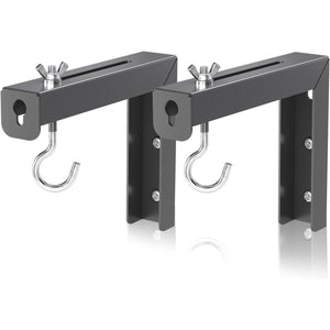 Supports Muraux Universels en L pour Écran de Projecteur – Paire de 6" Ajustables, Capacité 30 kg, Acier Robuste, Noir - Simple Boutique