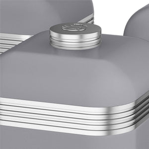 Swan Ensemble de 3 Boites de Rangement Rétro, Capacité de 1 Litre, Gris - Simple Boutique