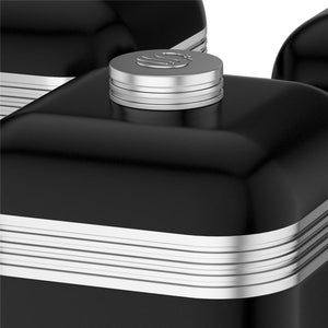 Swan Ensemble de 3 Boites de Rangement Rétro, Capacité de 1 Litre, Noir - Simple Boutique