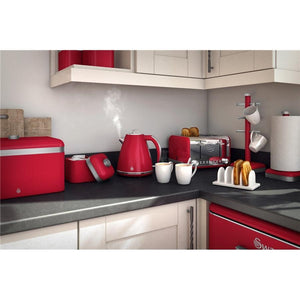 Swan - Ensemble de 3 Boites de Rangement Rétro, Capacité de 1 Litre, Rouge - Simple Boutique