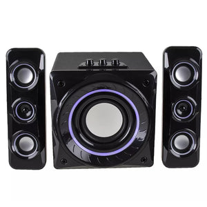Sylvania - Ensemble de Haut-Parleur Sans-Fil avec Subwoofer, Bluetooth, Éclairage Bleu - Simple Boutique