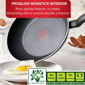 T-Fal - Ensemble de 2 Poêles en Aluminium, Surface Antiadhésive, Technologie Thermo-Spot - Simple Boutique