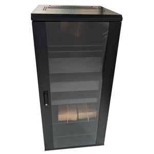 TechCraft - Armoire Audio Visuelle 27U, 23.6" de Profondeur, Porte avec Serrure, Assemblé, Noir - Simple Boutique