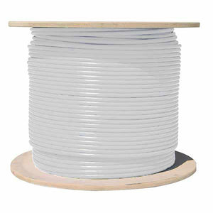 TechCraft - Câble Réseau Blindé Cat6a, S/FTP, Longueur de 1000 Pieds, CMR, Blanc - Simple Boutique