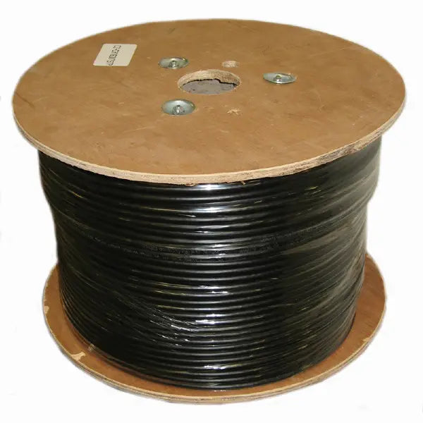 TechCraft Câble Réseau CAT6 Solide Blindé F/UTP 1000 pieds - Enterrement Direct Extérieur - Noir - Simple Boutique