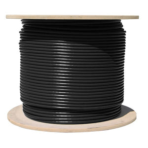TechCraft Câble Réseau Extérieur Cat6a (600MHz) Direct Burial CMX Noir 1000' - Simple Boutique
