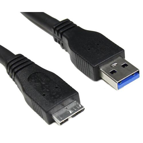 TechCraft Câble micro USB 3.0 Mâle A à Mâle micro Noir 10 pieds