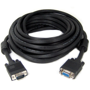 TechCraft Extension Câble VGA à VGA de 25 pieds Noir M/F avec Ferrites - Haute Qualité - Simple Boutique